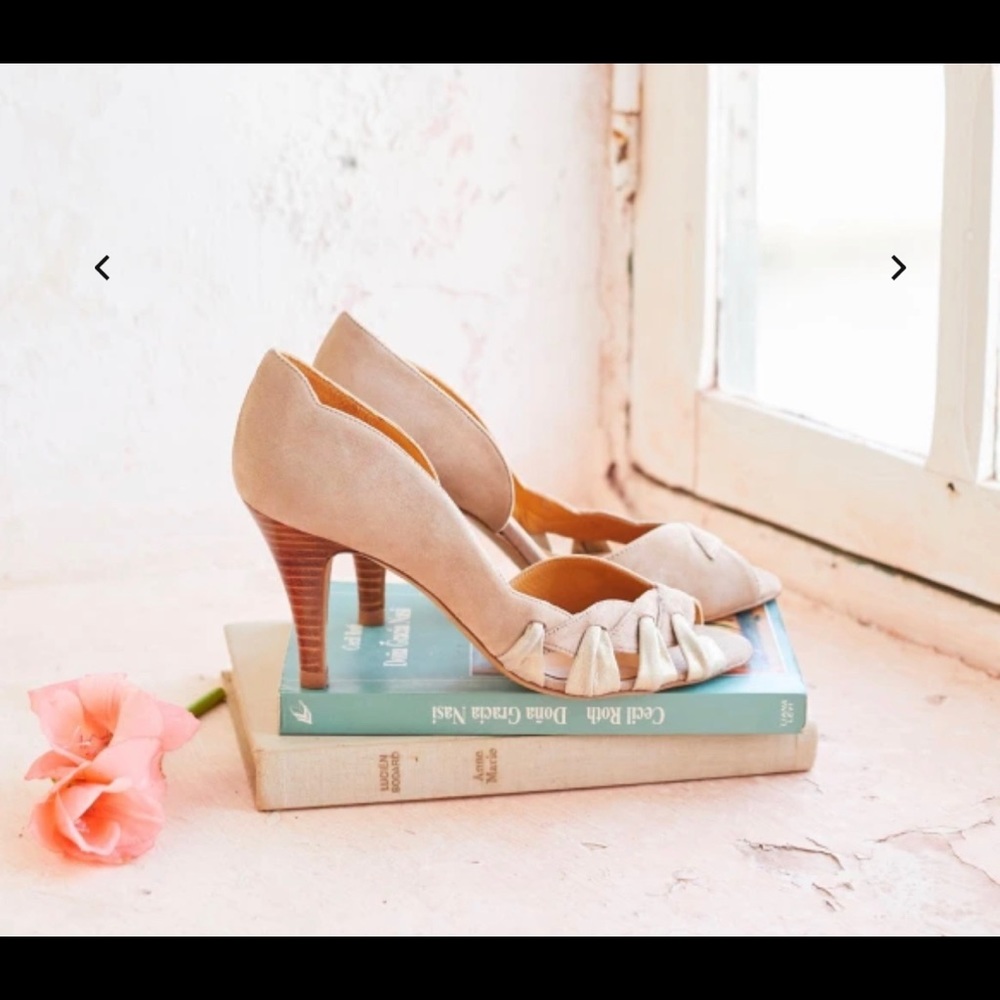 Sezane size 40 Escarpins High Jeannette Taupe/Gold